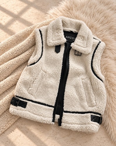 Amisu teddy weste - amisu, creme