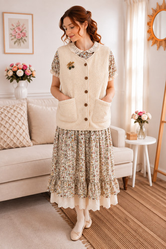 Damen herbst weste fake - herbst,