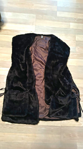 Damen kunstpelz weste schwarz - damen,