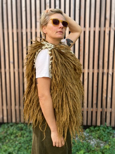Wollweste zottel shaggy - zottel, ocker