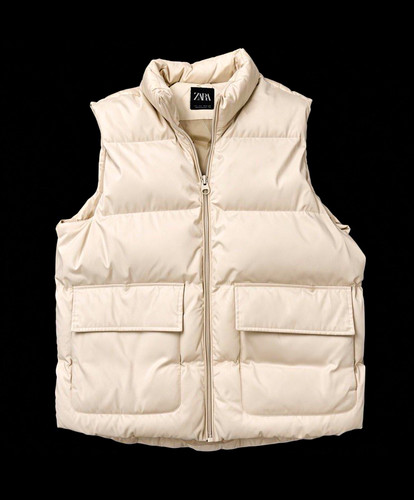 Zara steppweste beige kurz - zara,